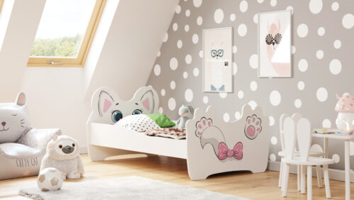 Lastevoodi Pink cat 140x70 koos madratsiga - Image 2